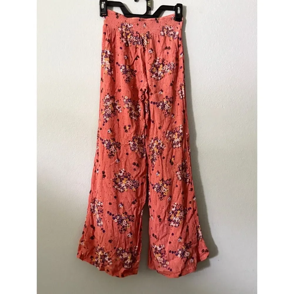 Hippie Laundry Women's Floral Print Wide Palazzo Pants Drawstring Waist Size XS - Picture 4 of 5